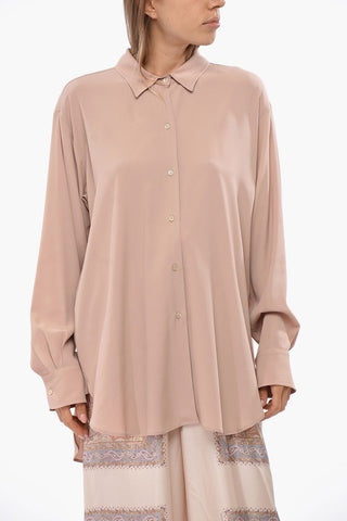 Uni-Bluse mit italienischem Kragen