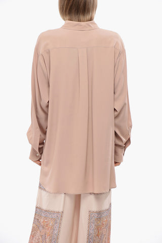 Uni-Bluse mit italienischem Kragen