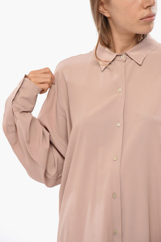 Uni-Bluse mit italienischem Kragen