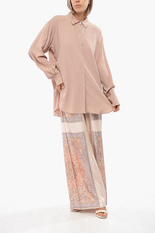 Uni-Bluse mit italienischem Kragen