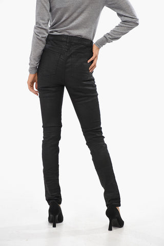 Coated Cotton Dark Wash Jeans 14cm