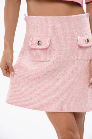 Minigonna in Maglia con Dettaglio Effetto Dorato