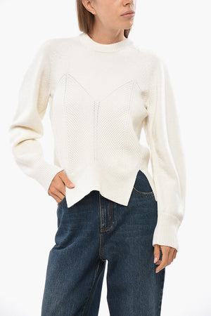 Maglia Girocollo Chevron Corset con Spacchi Laterali