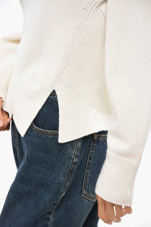 Maglia Girocollo Chevron Corset con Spacchi Laterali