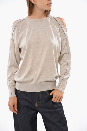 Maglia Girocollo in Cashmere e Seta con Strass