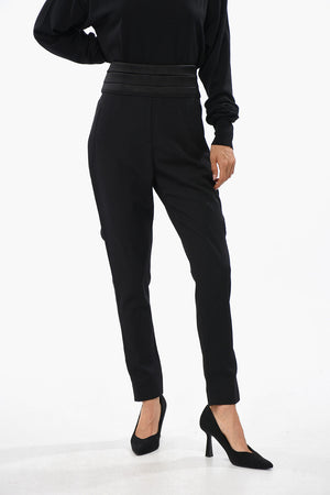 Satin High-Waist Solid-Color Trousers CARROTS