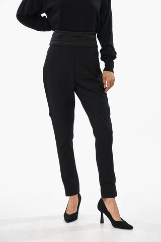 Satin High-Waist Solid-Color Trousers CARROTS