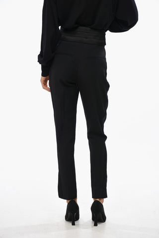 Satin High-Waist Solid-Color Trousers CARROTS