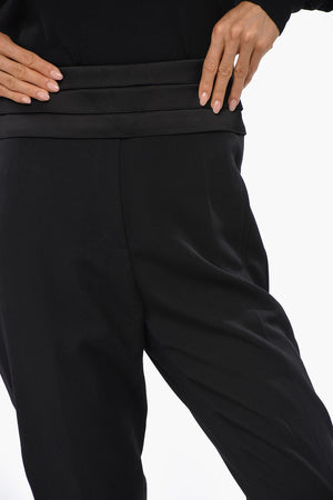 Satin High-Waist Solid-Color Trousers CARROTS