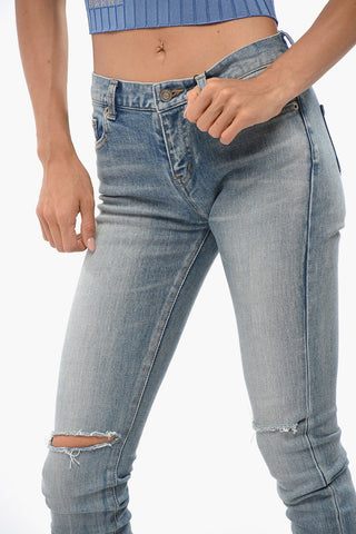Slim Fit Distressed Jeans 14cm
