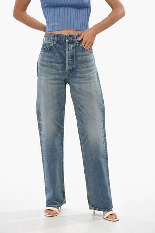  Wide Leg Jeans with Buttons 21cm