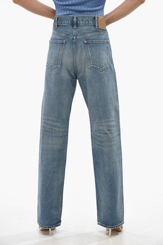  Wide Leg Jeans with Buttons 21cm