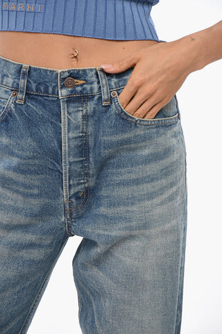  Wide Leg Jeans with Buttons 21cm