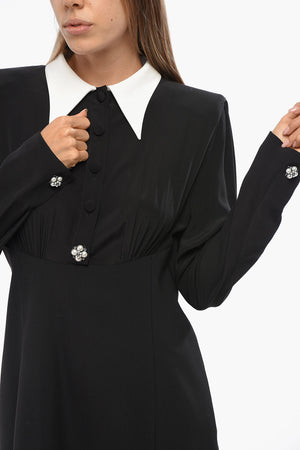 Chemisier in Crepe de Chine di Seta con Bottone Gioiello