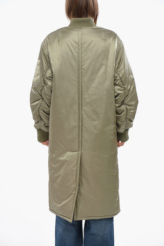 Solid Color ABBIE Maxi Down Jacket with Flpa Pockets