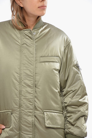 Solid Color ABBIE Maxi Down Jacket with Flpa Pockets