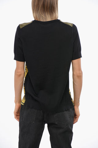 Silk and Virgin Wool Top with Iconic Print
