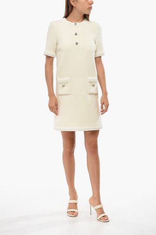Logoed 3 Buttons Wool Dress