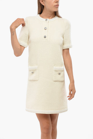 Logoed 3 Buttons Wool Dress