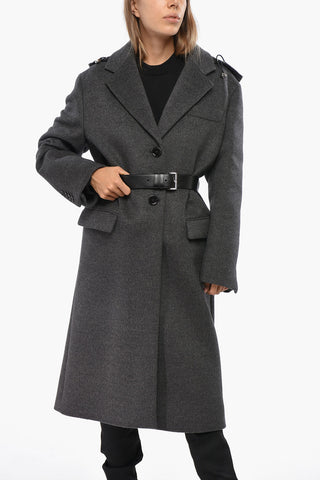 Cappotto in Misto Lana con Cappuccio Removibile