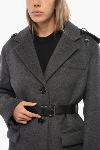 Cappotto in Misto Lana con Cappuccio Removibile