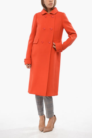 Solid-Color Wool Double-Breasted Coat NATTE'