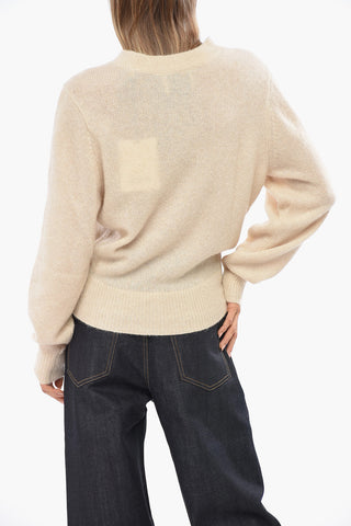 Solid Color Silk Blend LUISA Crew-neck Sweater