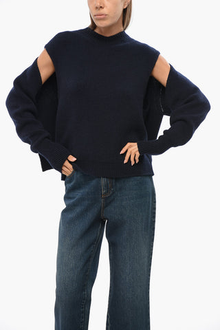 Cashmere V-Neck Sweater with Cut-Out Detail