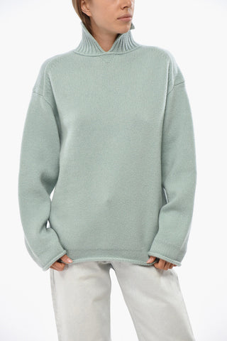 Cashemere Turtleneck Sweater with Rib Neck