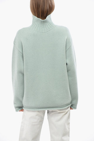 Cashemere Turtleneck Sweater with Rib Neck