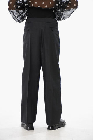 Wool Pants With Hidden Button Closure