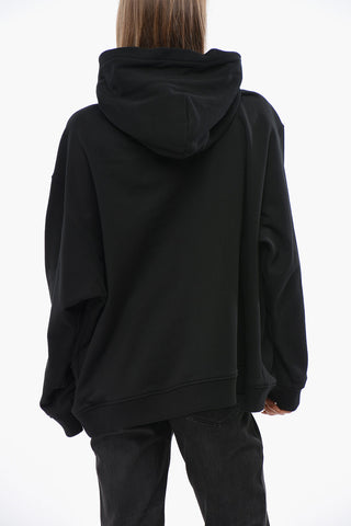 Baumwoll-Hoodie mit goldfarbenem Frontlogo