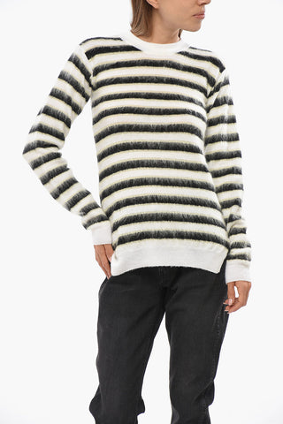 Virgin Wool Striped Crew-neck Sweater