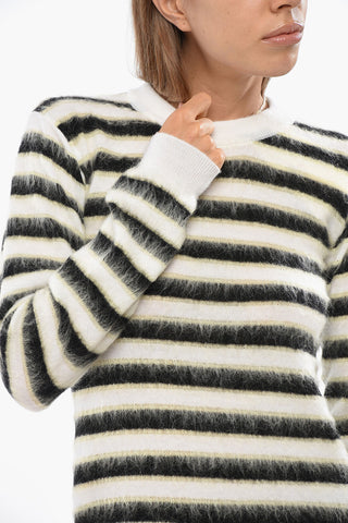Virgin Wool Striped Crew-neck Sweater