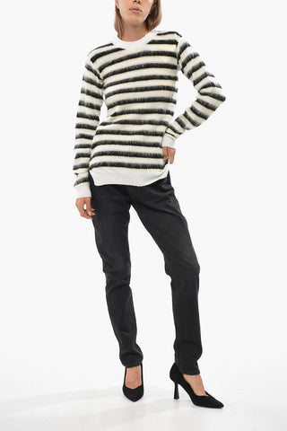 Virgin Wool Striped Crew-neck Sweater