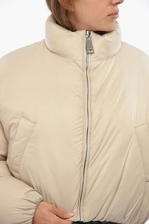 Cropped Nylon Puffer JOY With Two Pockets