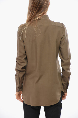 Camicia In Lana con Doppio Taschino