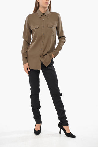 Camicia In Lana con Doppio Taschino