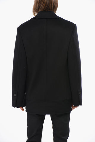 Virgin Wool and Cashmere Double Breasted Peacoat with Belt