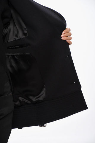 Virgin Wool and Cashmere Double Breasted Peacoat with Belt