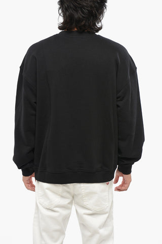 ESSENTIALS Baumwoll-Crewneck mit Logo-Patch