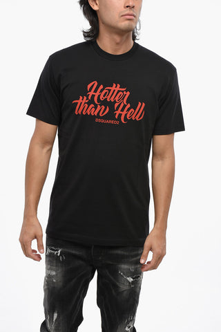 Crew Neck HOTTER THAN HELL T-Shirt with Print