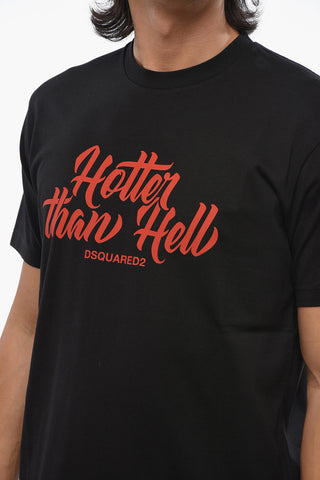 Crew Neck HOTTER THAN HELL T-Shirt with Print