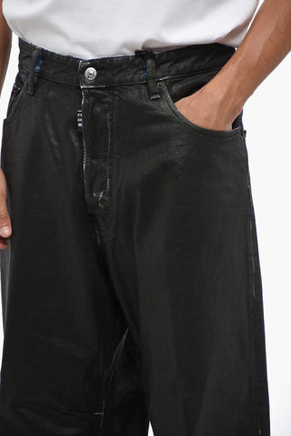 ICON Waxed-Denim Wide-Leg Jeans EROS 32 cm