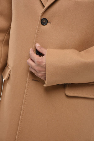 Virgin Wool-Blend Lined Coat