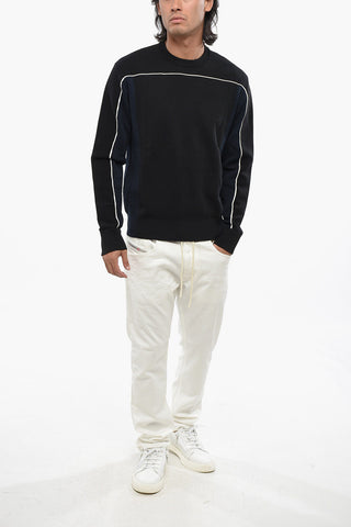 RED TAG Cotton Crewneck Sweater with Contrast Detail