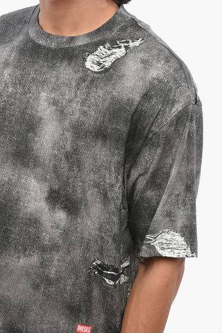 Crew-Neck T-Shirt T-WASH-N2 Faded Denim Effect