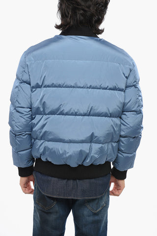 Quilted Down Jacket with Printed Logo