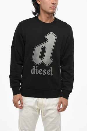 Sweatshirt Mit Rundhalsausschnitt Aus Gebürsteter Baumwolle Mit Logo-Print