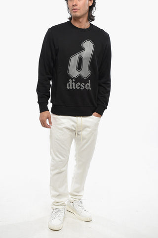 Sweatshirt Mit Rundhalsausschnitt Aus Gebürsteter Baumwolle Mit Logo-Print